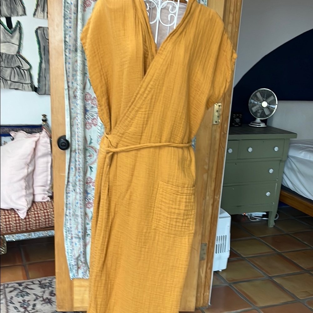 Mustard Wrap Midi Dress from Oddbird